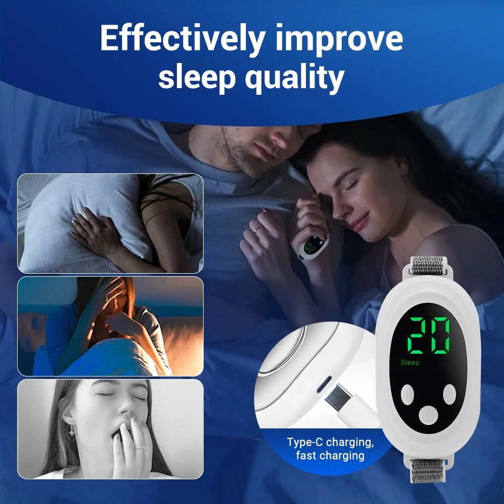Handheld Sleep Aid Relaxation Device,Sleep Aid Device,Sleep Instrument | Two Modes Compact Handheld Relaxation Tool,Ems Pulse Stimulation USB Charging Artifact Hypnosis Machine,White